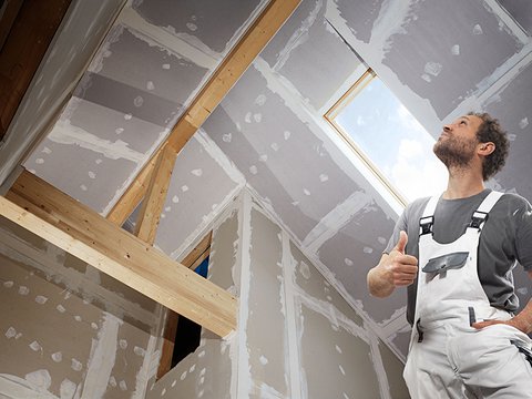 gypsum4wood Gipsfaserplatten eignen sich sehr gut für die Vorfertigung.
