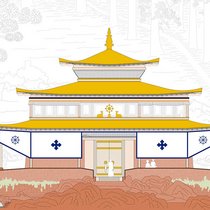 Holztempel als Brücke zwischen zwei Welten